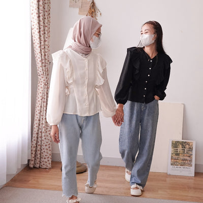 SONYA BLOUSE - KEMEJA BRUKAT BORDIR HARASKIRT