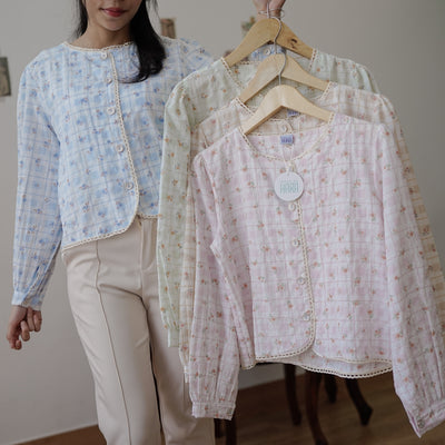 CHERRY BLOUSE ATASAN KOREA