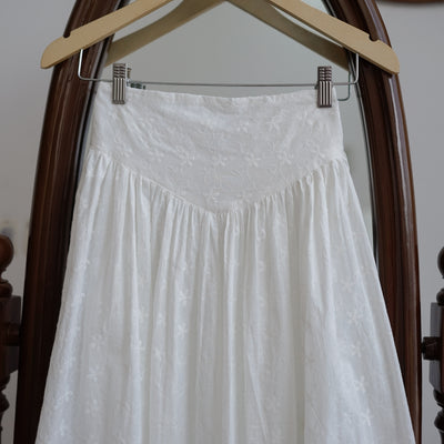 Madebyhara - Yeji Skirt Rok Panjang Katun Bordir Putih Premium Korean Style Haraskirt