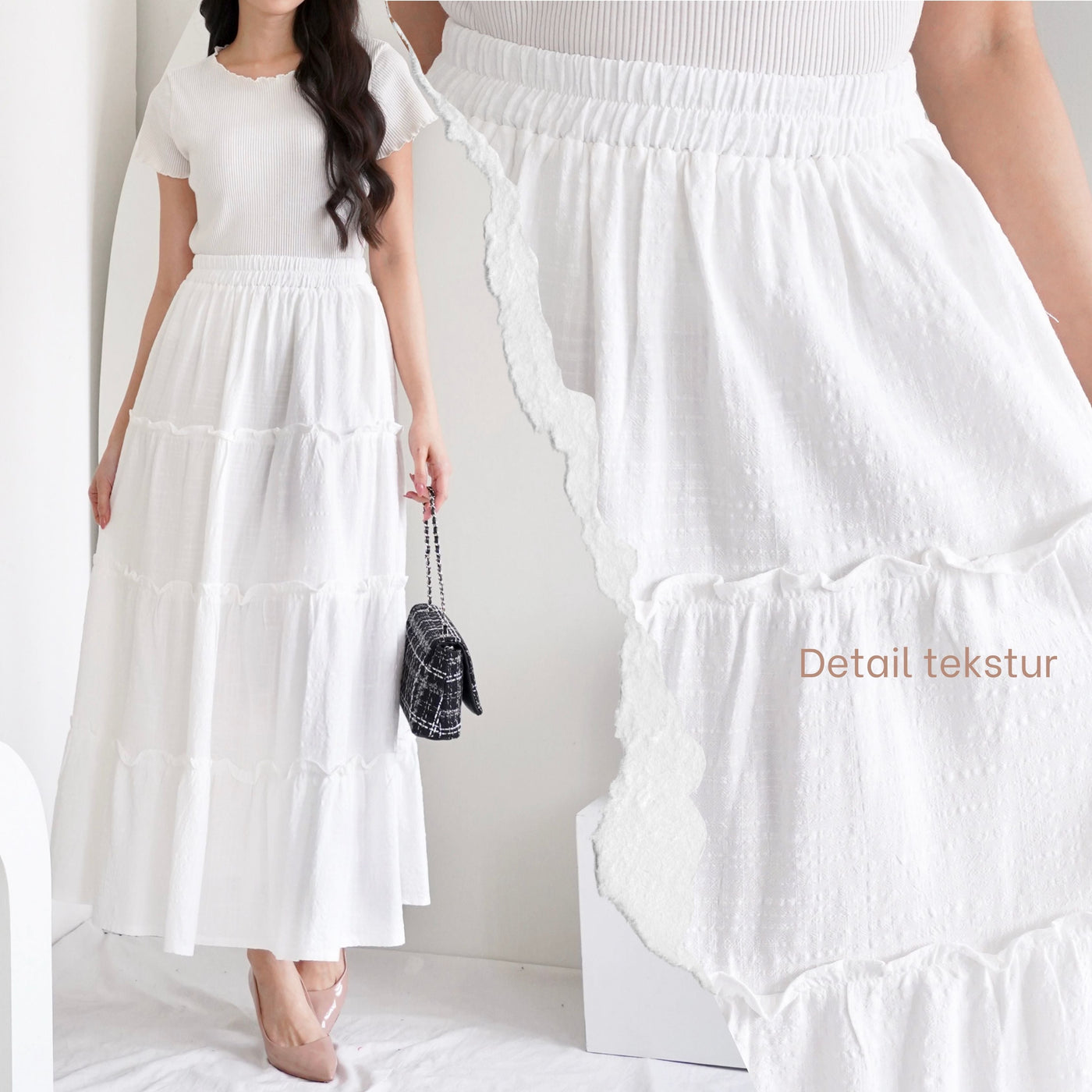 ZURY SKIRT - ROK BRUKAT BORDIR HARASKIRT