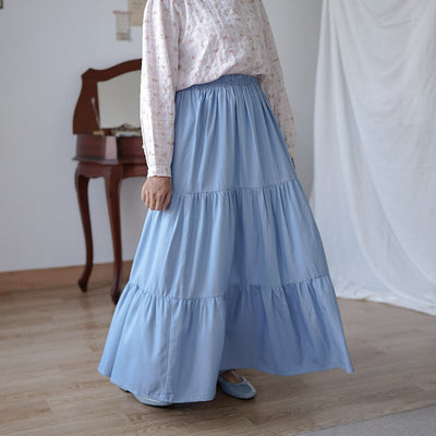 Madebyhara - Jangmi Skirt Rok Layer Panjang Premium Wanita Denim Look Korean Style Haraskirt