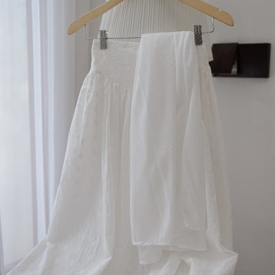 Madebyhara - Yeji Skirt Rok Panjang Katun Bordir Putih Premium Korean Style Haraskirt