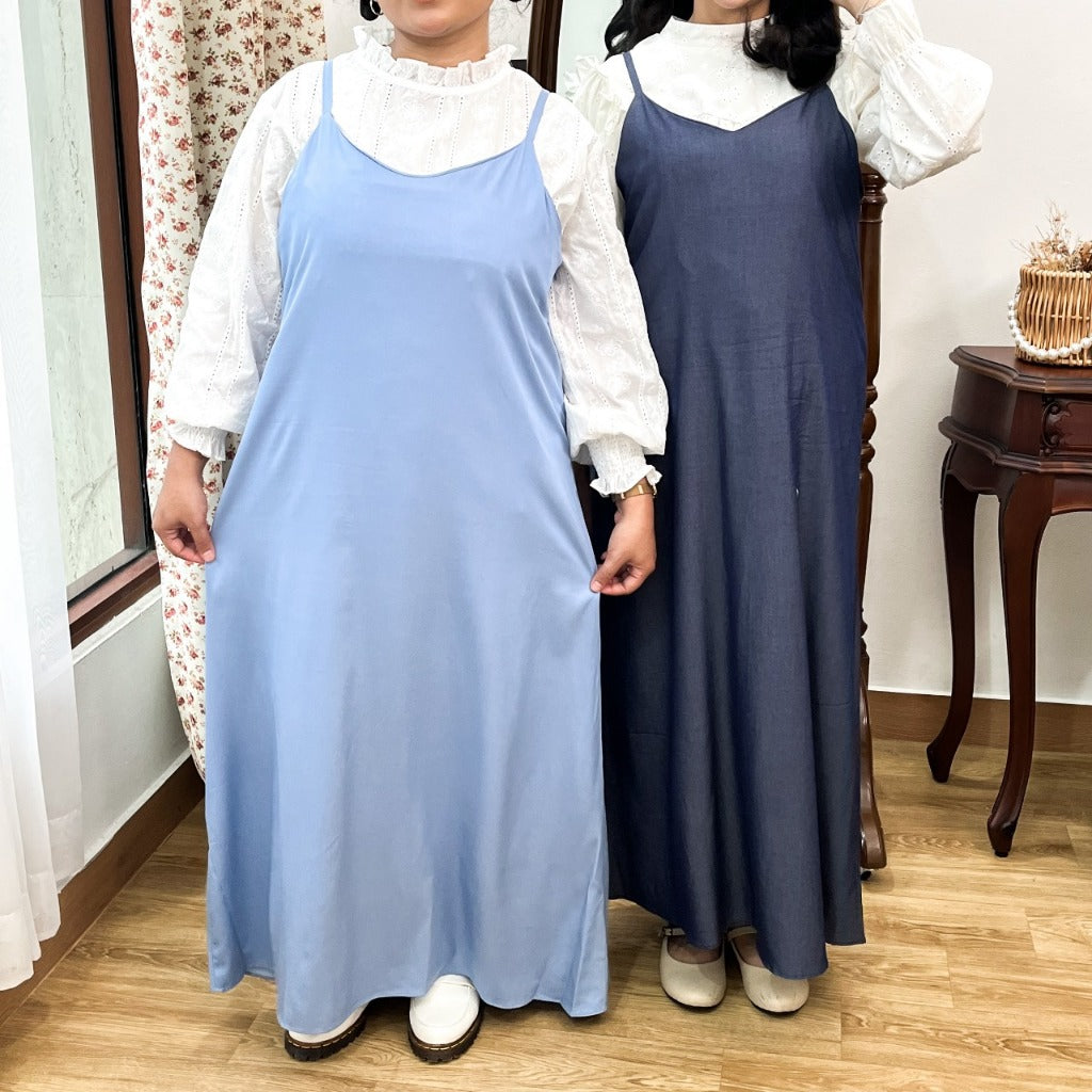 Madebyhara - Yerim Overall Dress Tanpa Lengan Bahan Denim Haraskirt