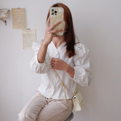 Madebyhara - Poplin Polka White Kemeja Style Korea