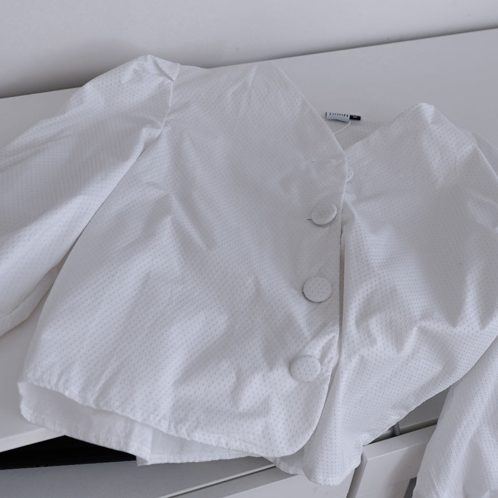 Madebyhara - Poplin Polka White Kemeja Style Korea