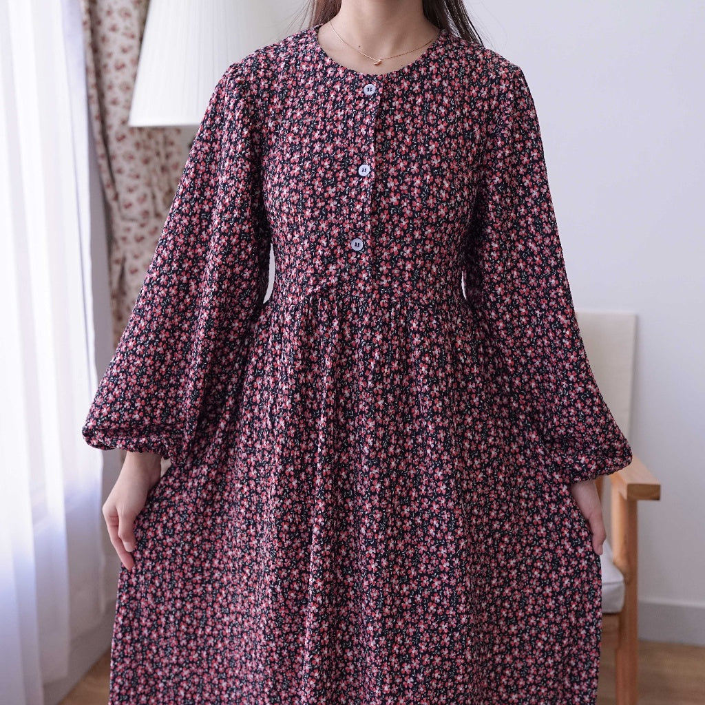 MEGUMI PUFFY DRESS MIDI KOREAN STYLE - MADEBYHARA HARASKIRT